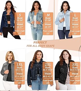 Hybrid & Company Women's Long Sleeve Denim Jackets Basic